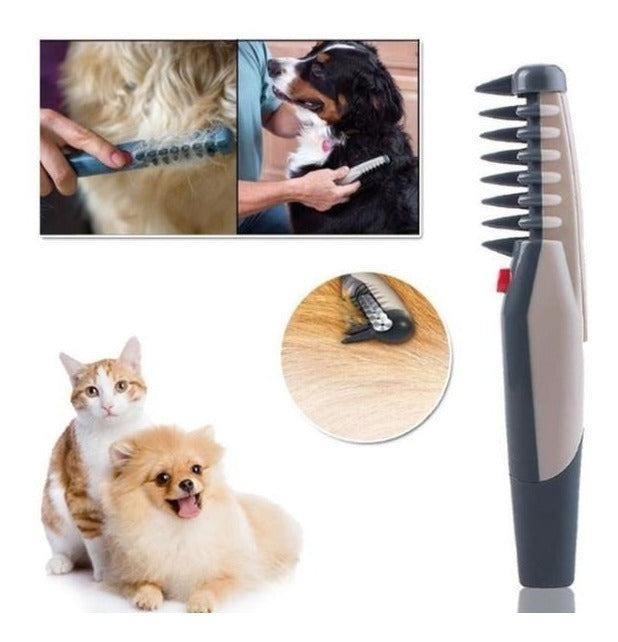 Cepillo eléctrico para peinar pulgas e insectos de lana para mascotas  aislado sobre un fondo blanco  Foto Premium